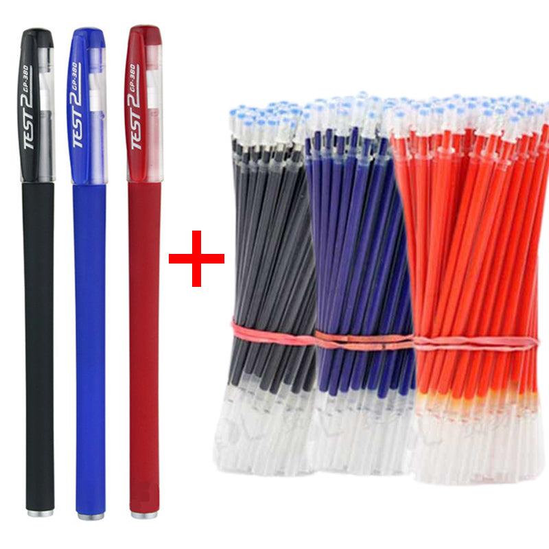 Glen Pens Set - Black Blue Red Refill Bullet Tip 0.5mm Smooth Writing Pens