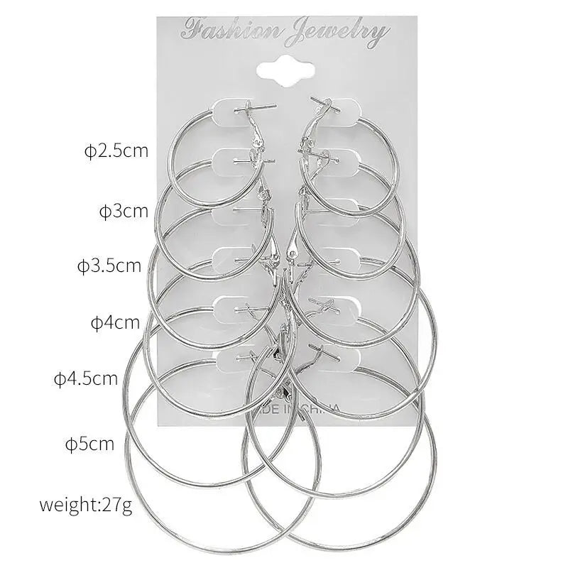 Gold hoop Earrings Set for Women (12pcs)