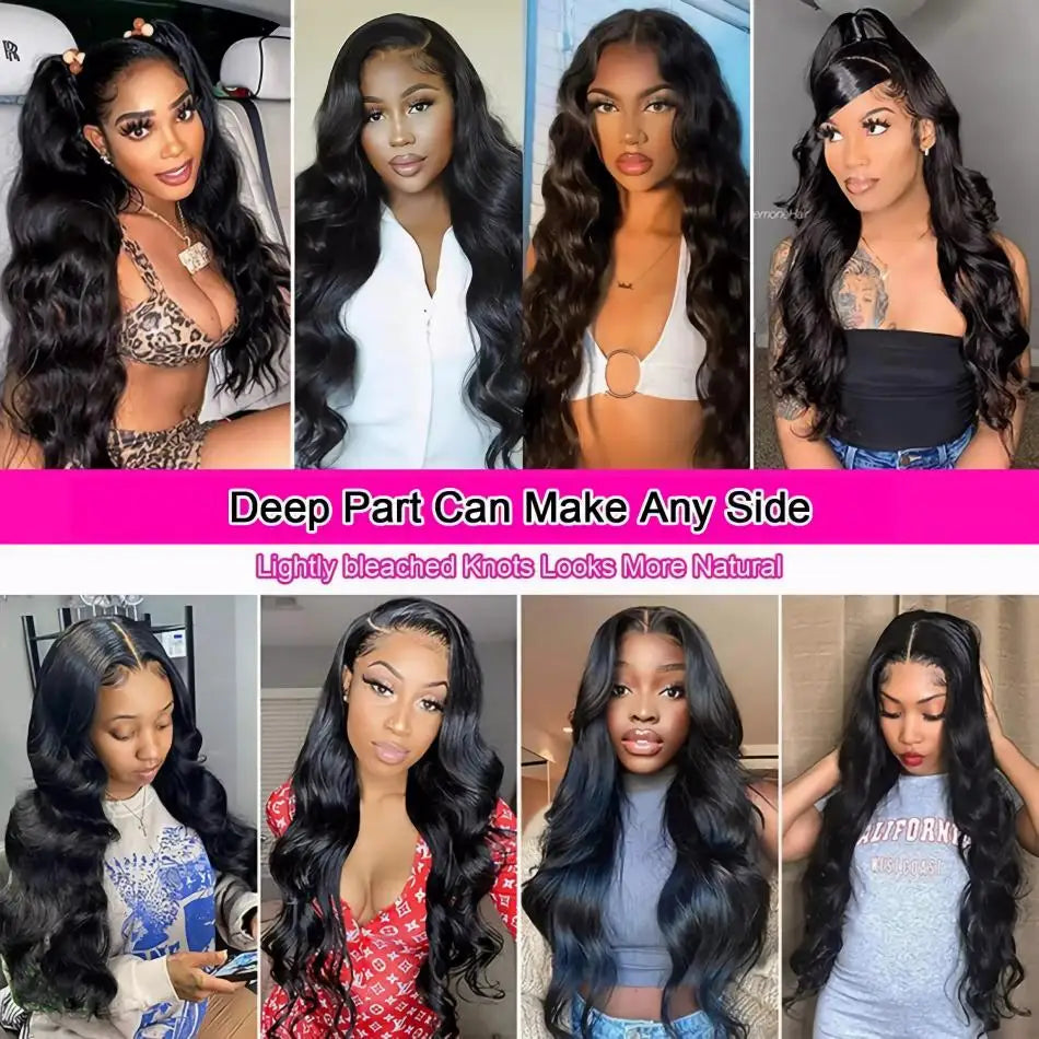 Body Wave Glueless Wig 100% Brazilian Remy Human Hair 4x4 & %x5 Lace 180 & 200 Density 18- 38 Inches