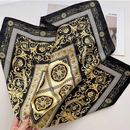 Luxury Silk Feeling Neckerchief for Women Designer Style Neck Wrap & Hair Accessory