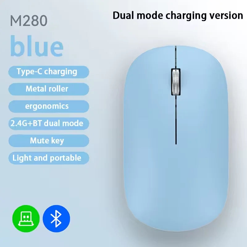 Wireless Mouse Type -C Charging - Silent Click Portable Ergonomic Computer Mouse