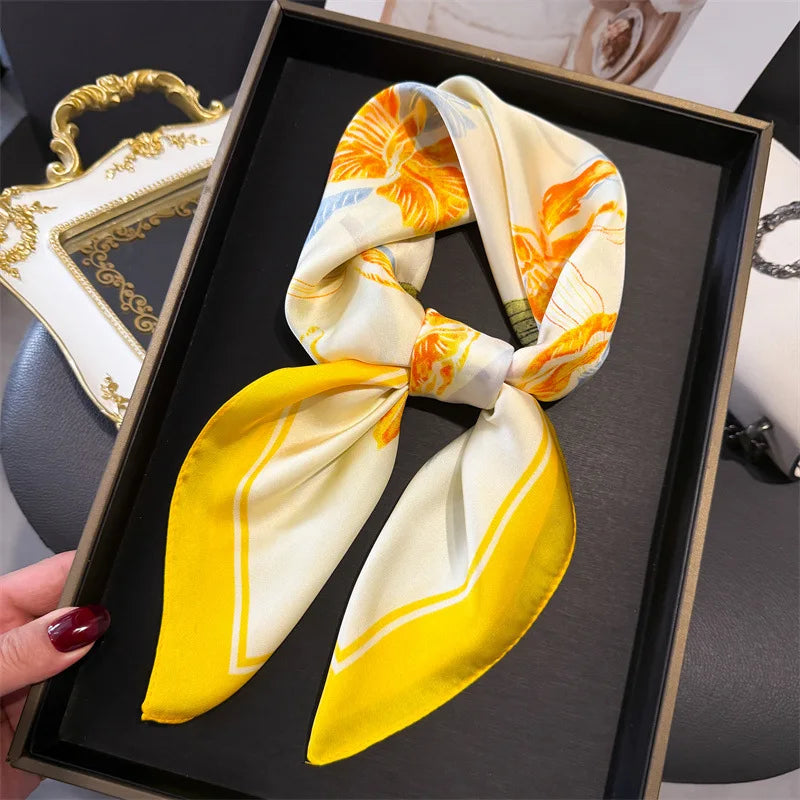 Bohemian Luxury Silk Square Scarf for Women Designer Print Shawl & Versatile Wrap