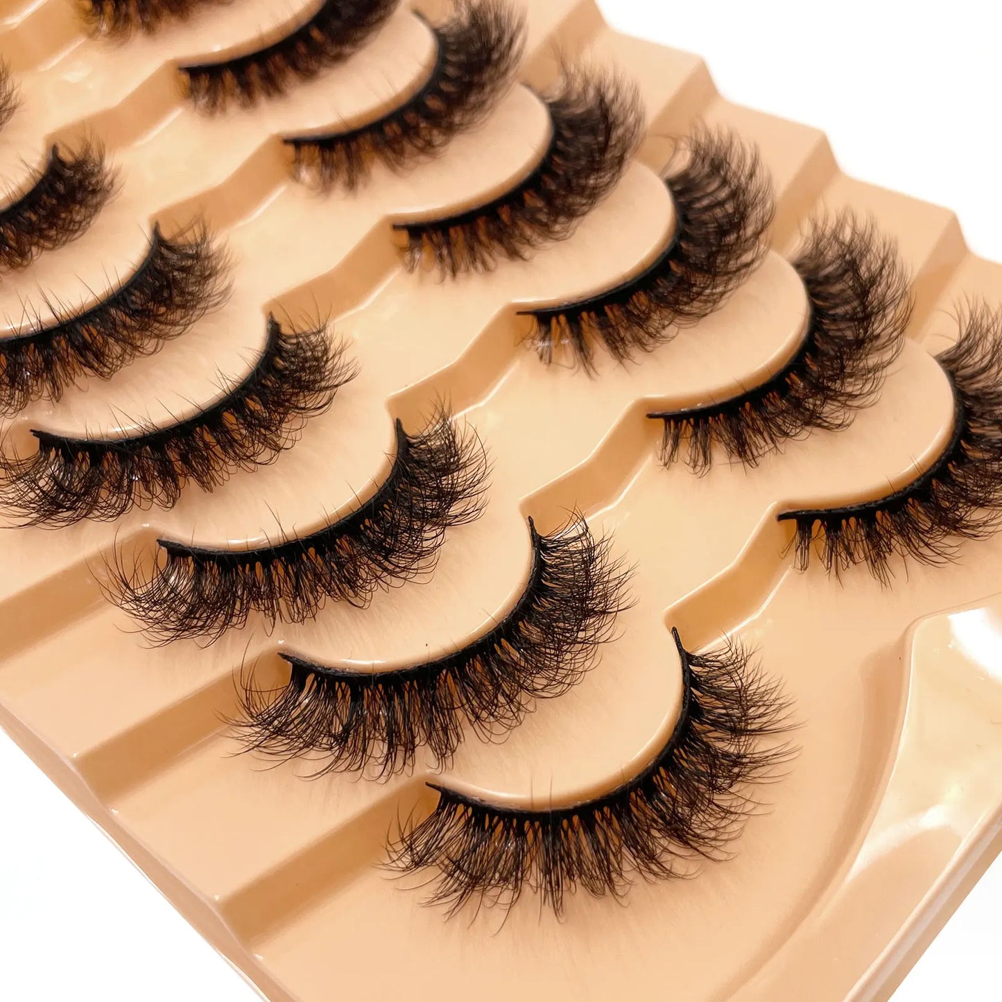 7 Pairs 3D Mink Full False Eyelashes Thick Dramatic Faux Lashes Wholesale Full Set