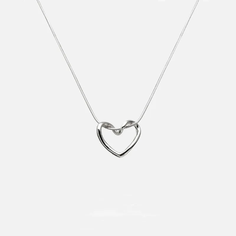 Crystal Zircon Water Drop Pendant Necklace - Invisible Chain Choker for Women