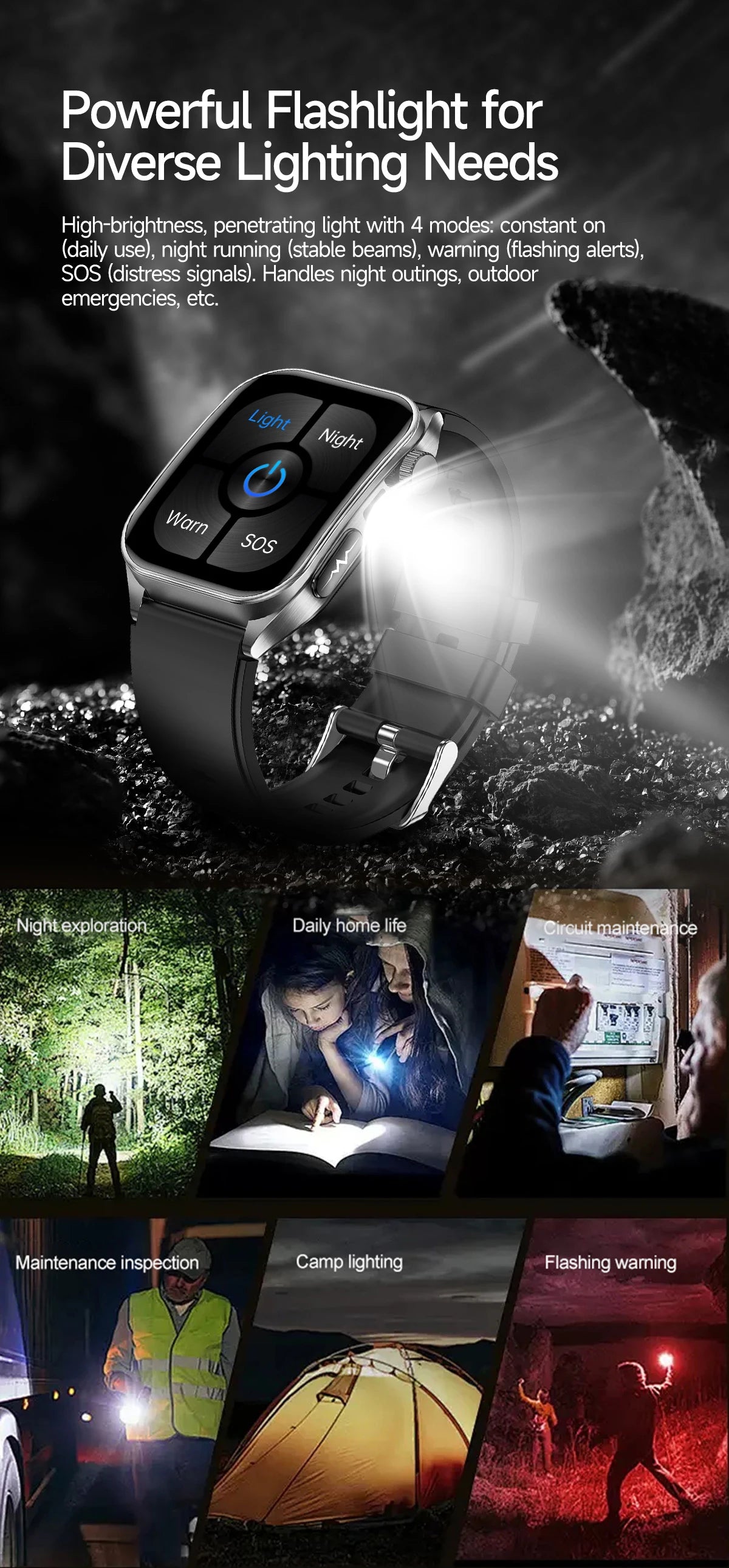 2025 Nursing Grade Laser Therapy Smartwatch- ECG PPG Blood Pressure Uric Acid Monitor