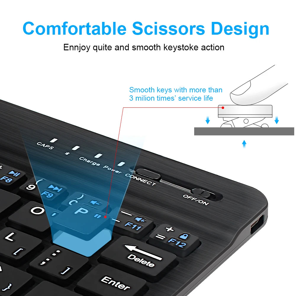 Wireless Bluetooth Keyboard & Mouse Combo- Rechargeable Set for MacBook, iPad, PC & Tablet