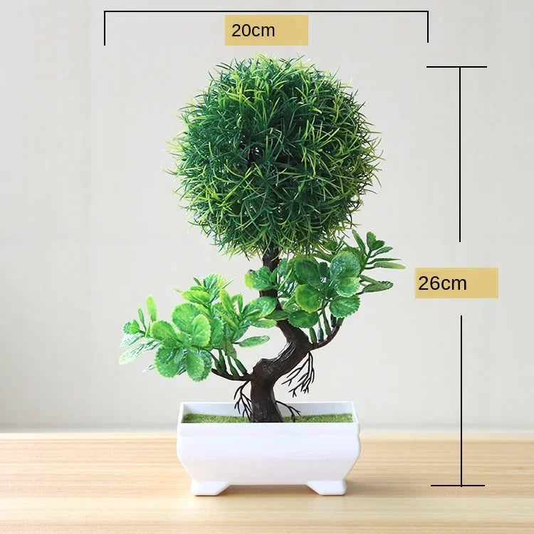 Artificial potted Bonsai Tree- Faux Green Plant for Hime, Garden & Patty Decor
