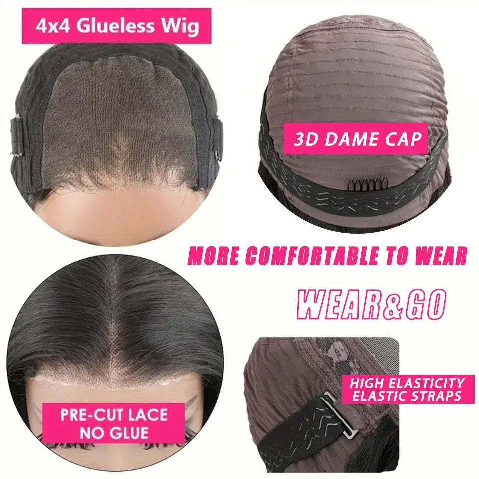 13x4 Transparent Lace Front Wig Front Wig Body Wave Human Hair Pre- Plucked Glueless for Women