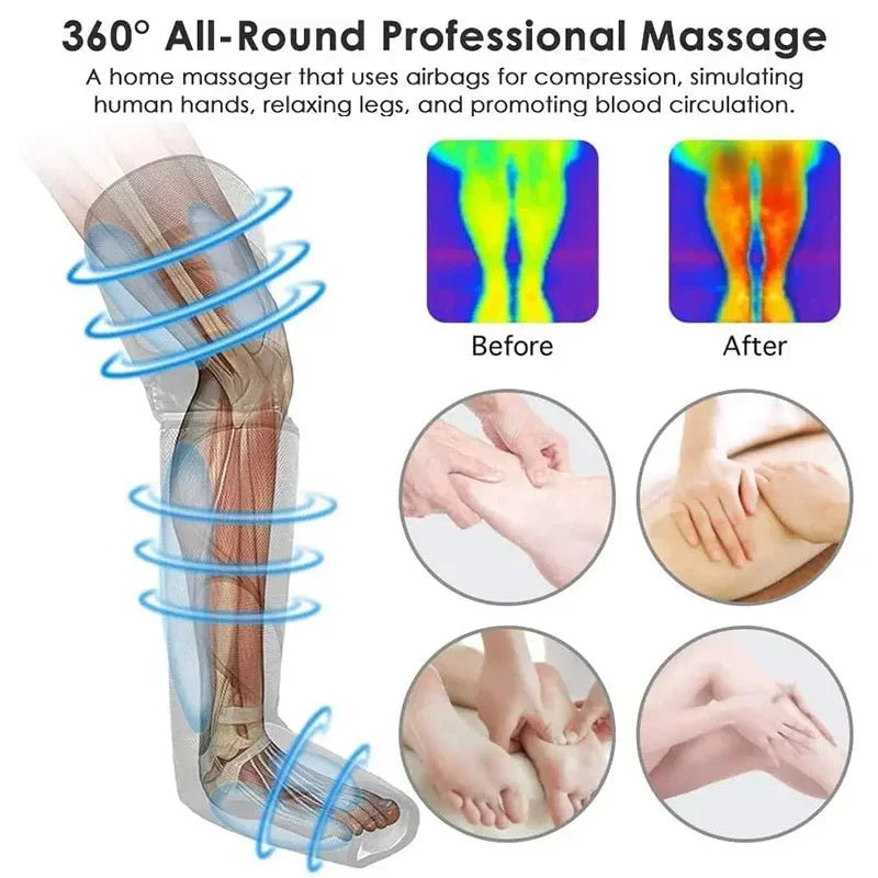 Foot air pressure leg massager 6 modes promotes blood circulation body massager