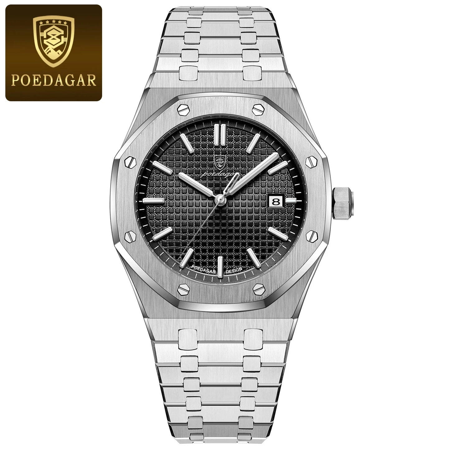 POEDAGAR Men's Luxury Watch -Luminous Waterproof Stainless Steel