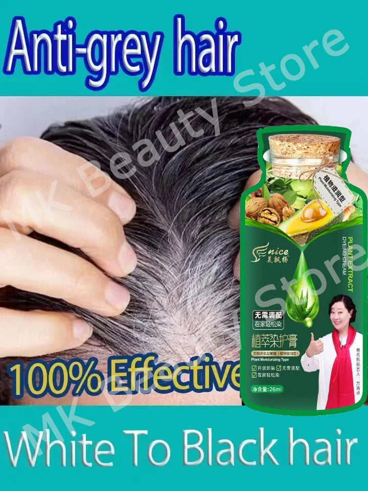 Natural Plant Hair Dye Shampoo - % Minute Gray Hair Color Treament