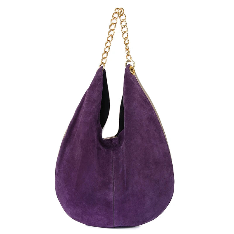 Women's Genuine Leather Chain Bag - Large Capacity Cowhide Shoulder Bag