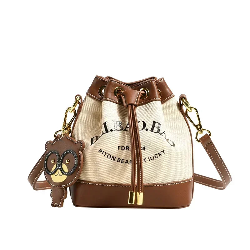 Luxury Drawstring Bucket Bag Large Capacity Women's Crossbody Shoulder Bag