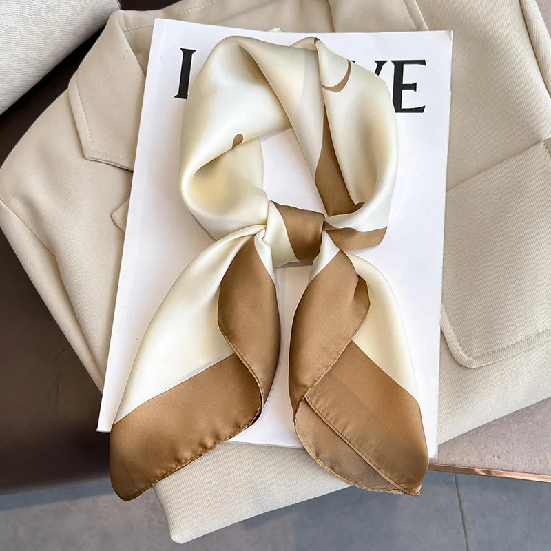 Luxury Silk Feeling Neckerchief for Women Designer Style Neck Wrap & Hair Accessory