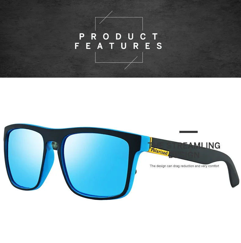 Fashion Square Polarized Sunglasses for Men- Vintage Designer UV400 Shades