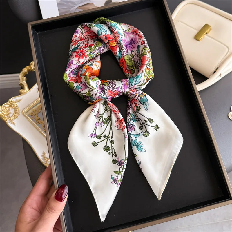 Bohemian Luxury Silk Square Scarf for Women Designer Print Shawl & Versatile Wrap