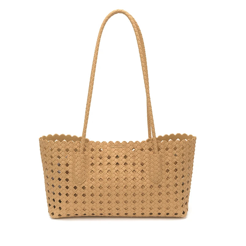 Women's Woven Shoulder Bag - Luxury Designer Tote Purse Handbag