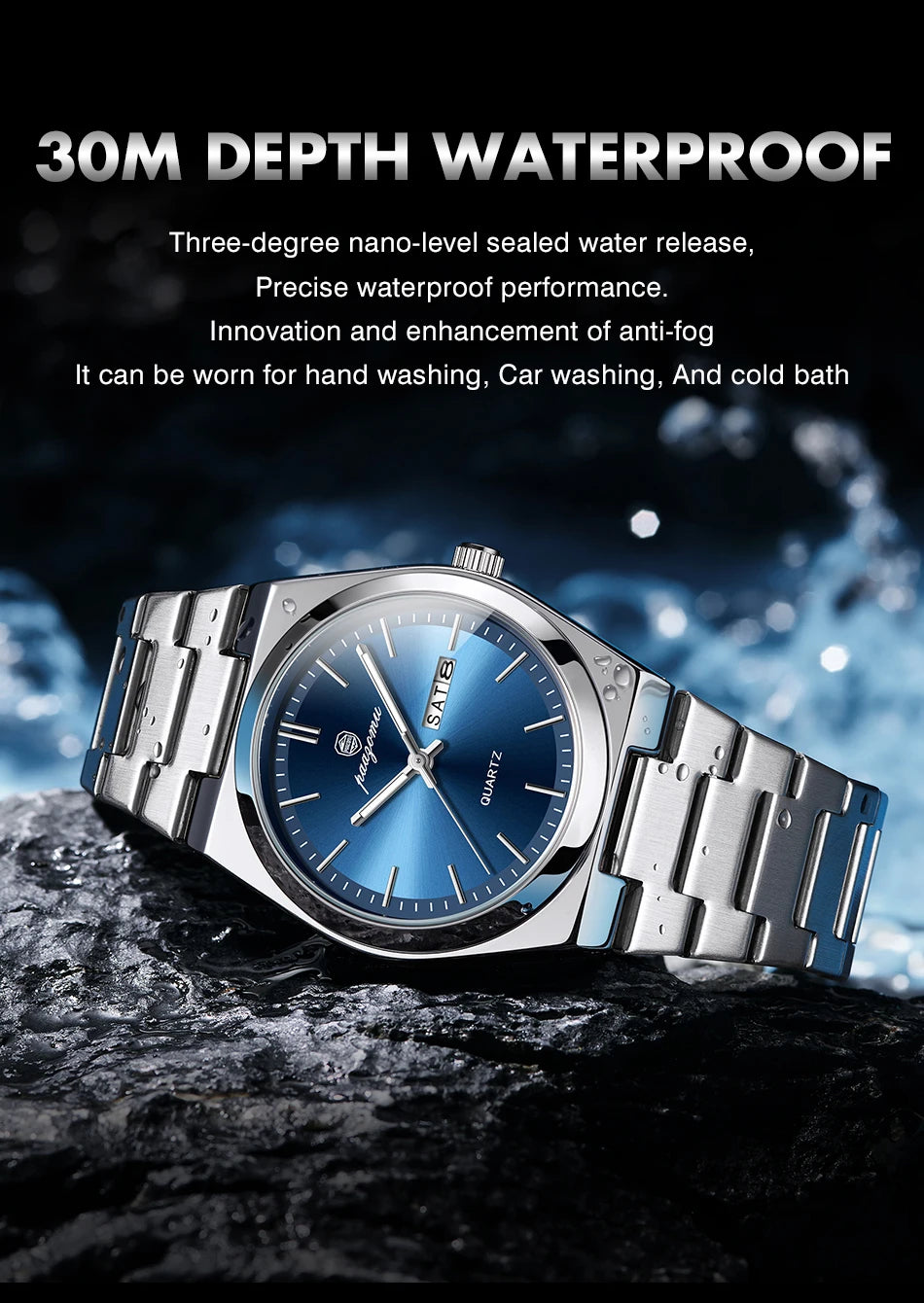 PAAZOMU Luxury Quartz Men's Watch Sport Waterproof Wristwatch