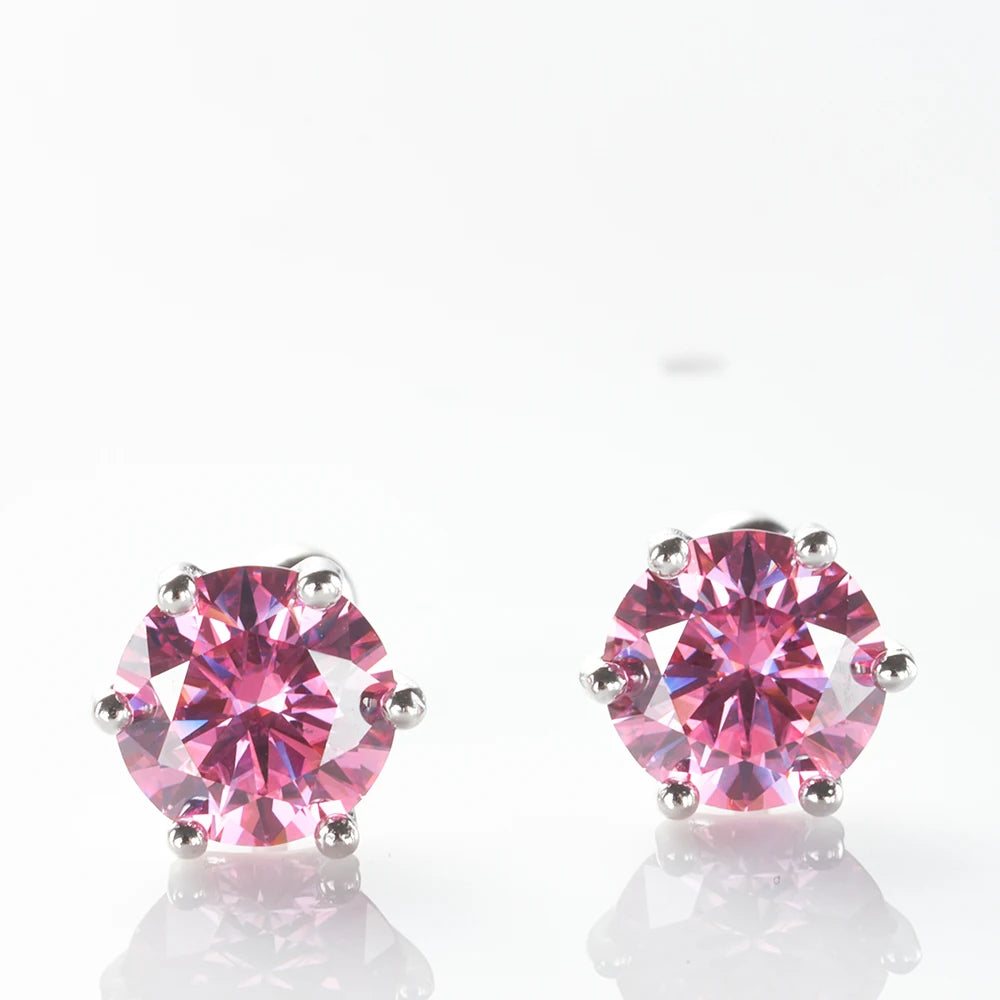 Moissanite Stud Earring - D Color 925 Sterling Silver for Women