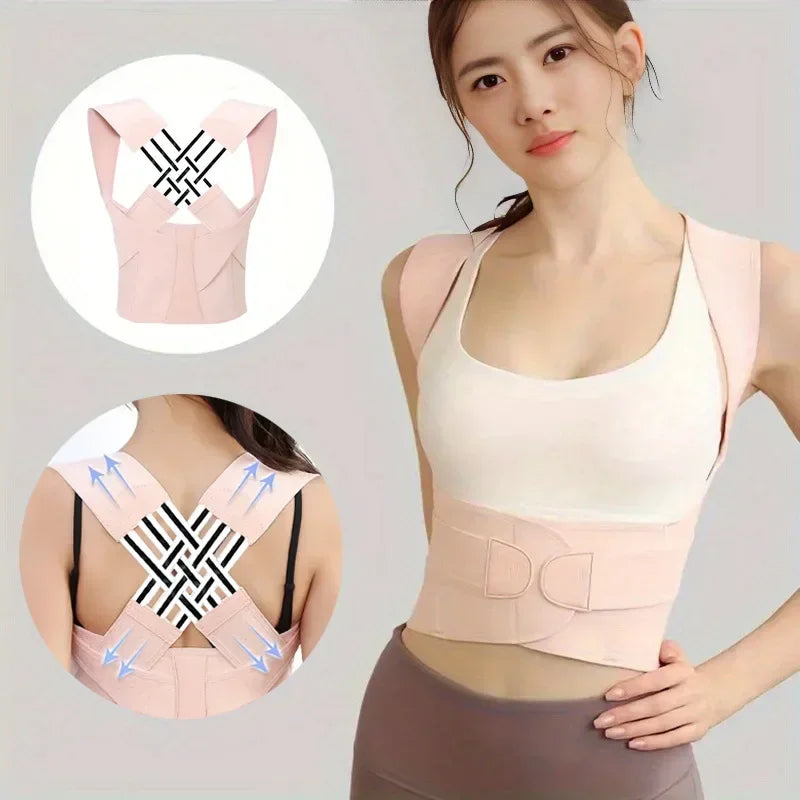 Posture Corrector for Women & Men Adjustable Back Shoulder Brace for Upper Spine