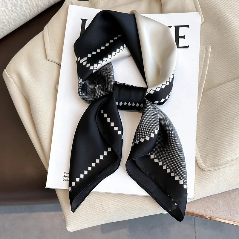 Luxury Silk Feeling Neckerchief for Women Designer Style Neck Wrap & Hair Accessory