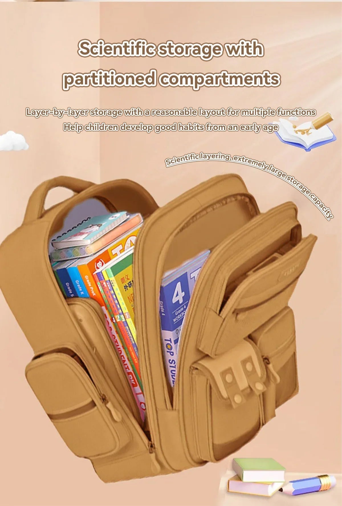 Capybara School Bag -Waterproof Backpack for Kids & Students
