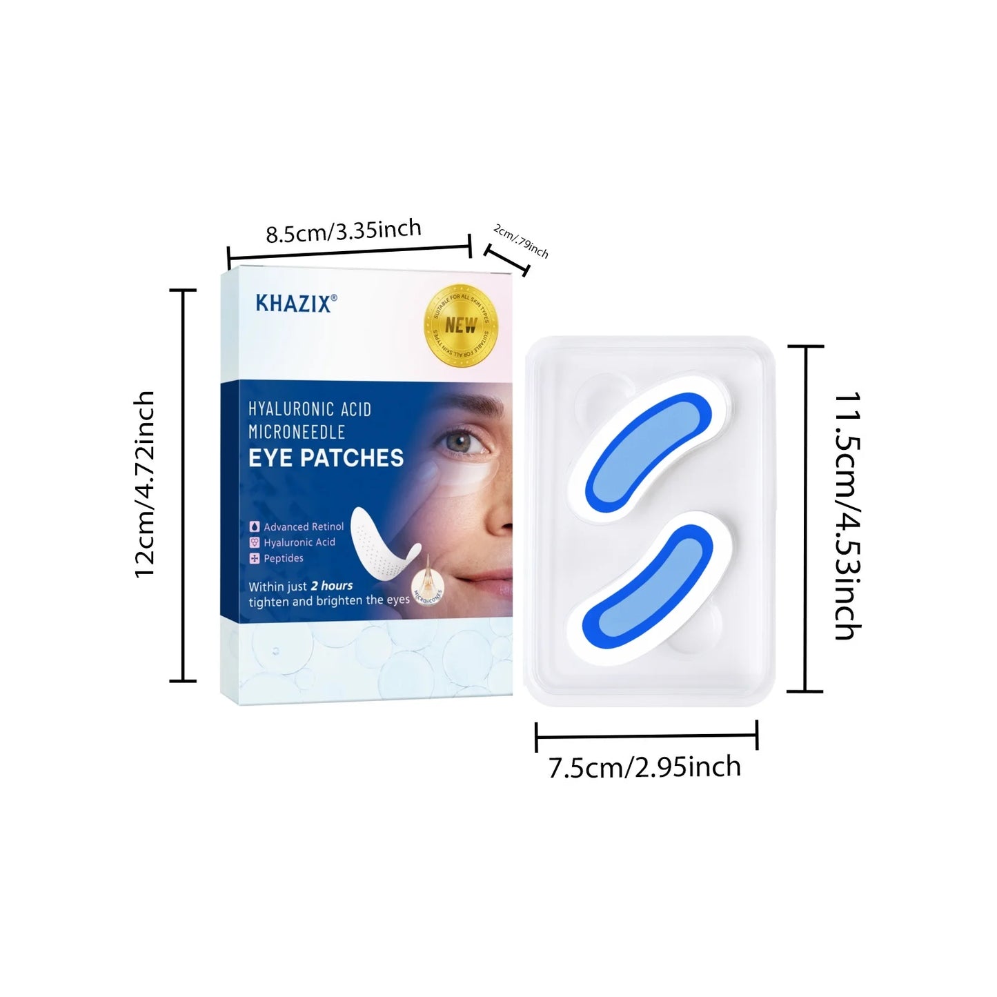 Retinol Microneedle Eye Patches with Hyaluronic Acid - Aging Under Eye Treatment