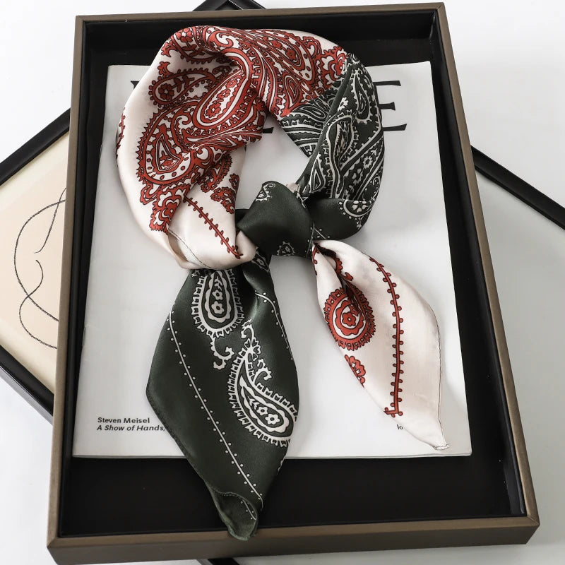 Luxury Silk Feeling Neckerchief for Women Designer Style Neck Wrap & Hair Accessory