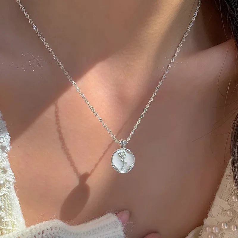 925 Sterling Silver Necklace Heart Pendant Love Adjustable Choker Elegant for Women Girl Jewelry Gift Dropshipping Wholesale