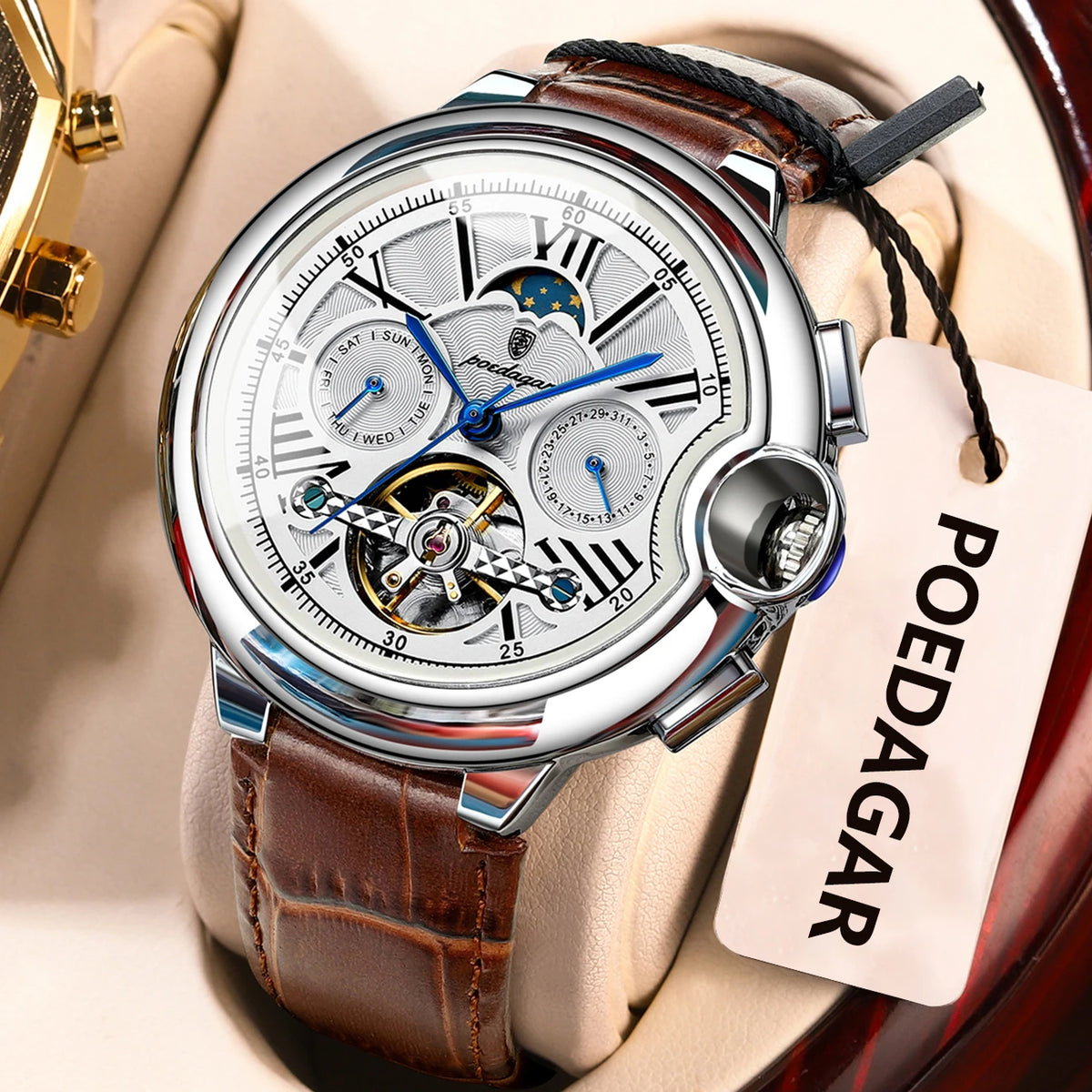 POEDAGAR 1413 Men's Automatic Watch with Day & Date Display