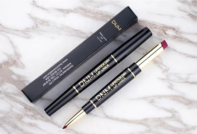 DNM 2-in-1 Matte Lipstick & Lip Liner Pencil - Long-Lasting Waterproof