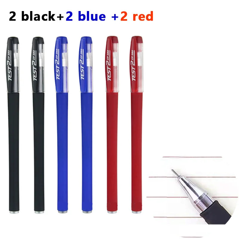 Glen Pens Set - Black Blue Red Refill Bullet Tip 0.5mm Smooth Writing Pens