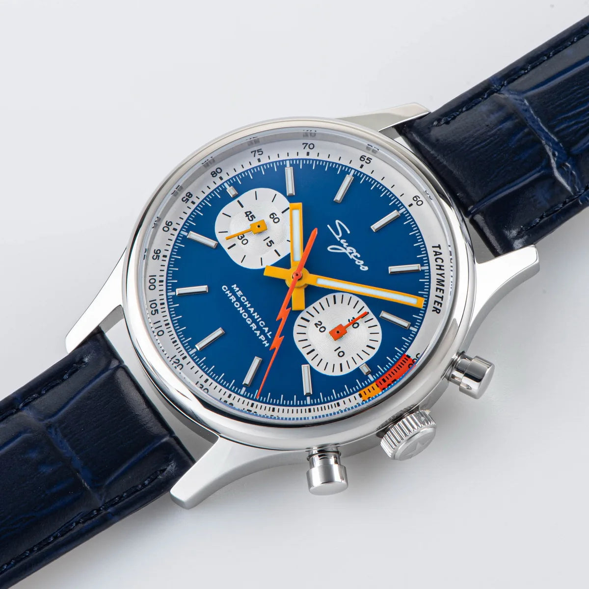 SUGESS Watch of Men Chronograph Mechanical Wristwatches Tianjin ST19 Swanneck Movement Pilot Men's Watch Sapphire Crystal Gift V2
