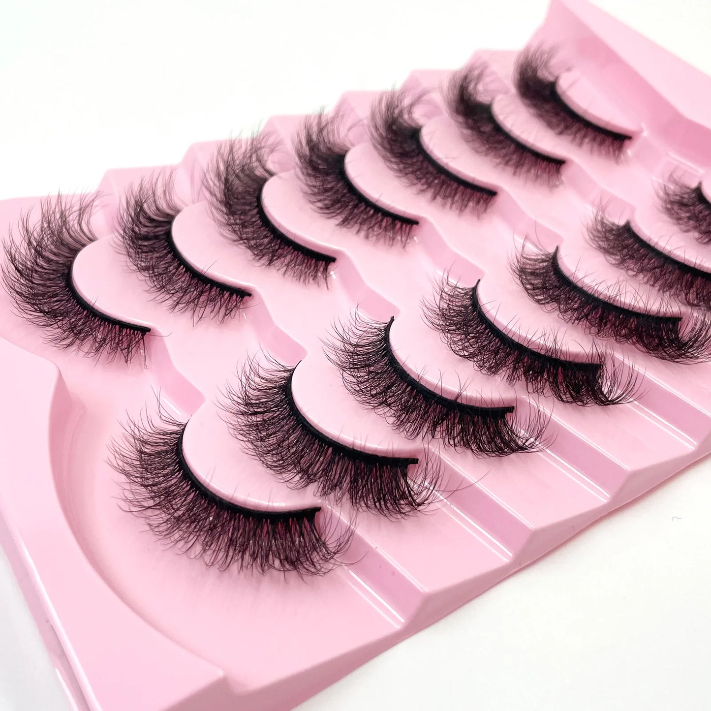 7 Pairs 3D Mink Full False Eyelashes Thick Dramatic Faux Lashes Wholesale Full Set