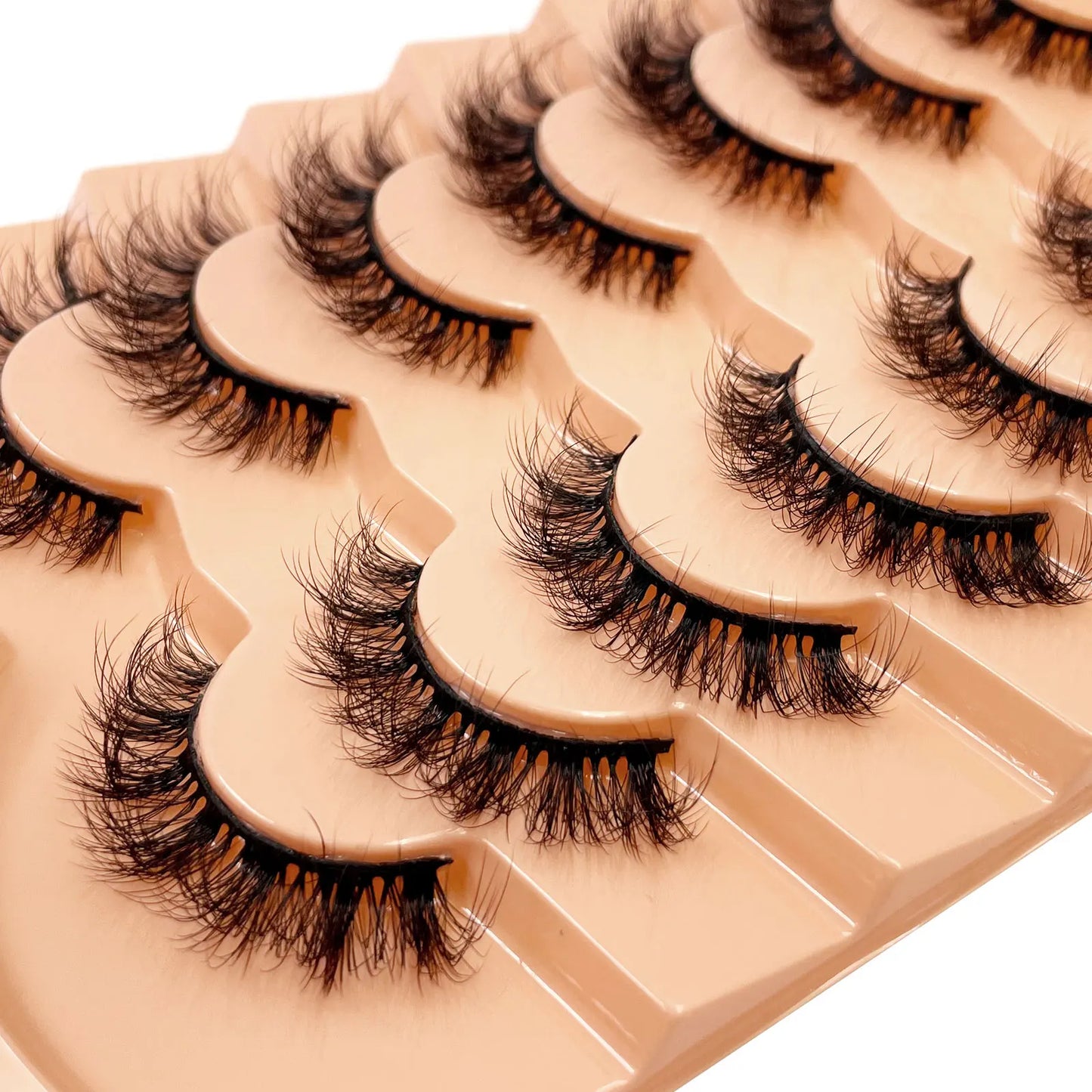 7 Pairs 3D Mink Full False Eyelashes Thick Dramatic Faux Lashes Wholesale Full Set