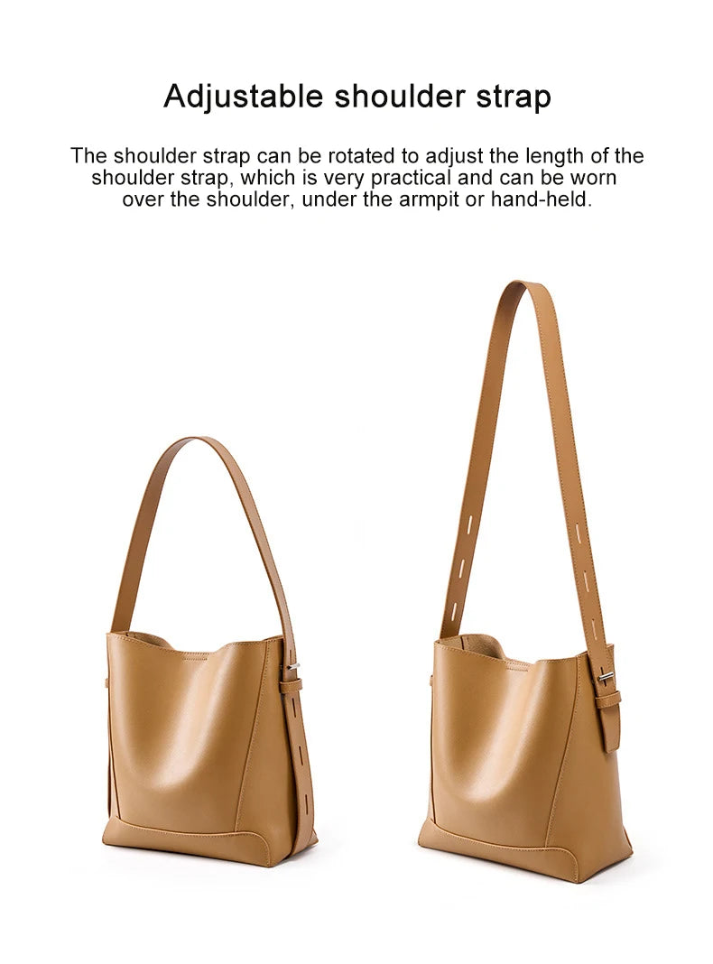 2025 Genuine Leather Buket Bag - Designer Crossbody Shoulder Bag for Women