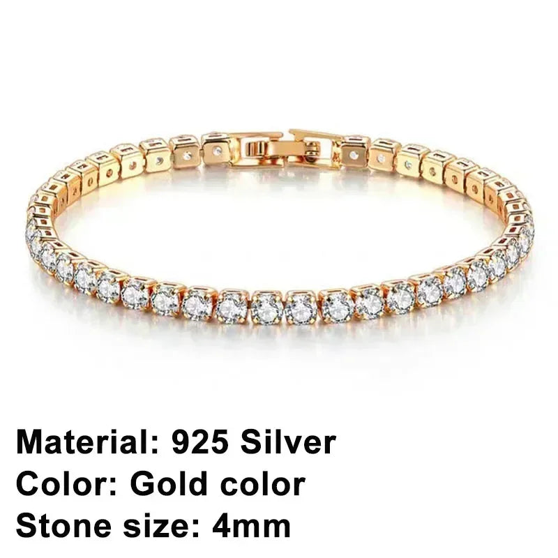 925 Sterling Silver Hip-Hop Tennis Bracelet | High Quality Luxury Unisex Jewelry