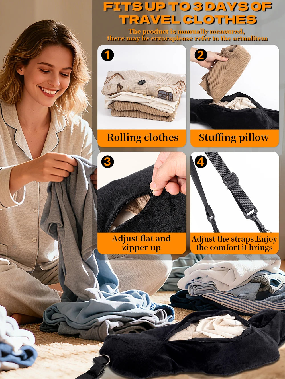 Adjustable U-Shaped Travel Neck Pillow - Comfortable Support Travel for Rest