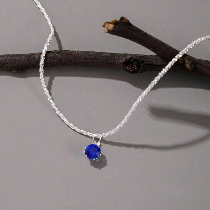 925 Sterling Silver Plated Zircon Clavicle Necklace for Women