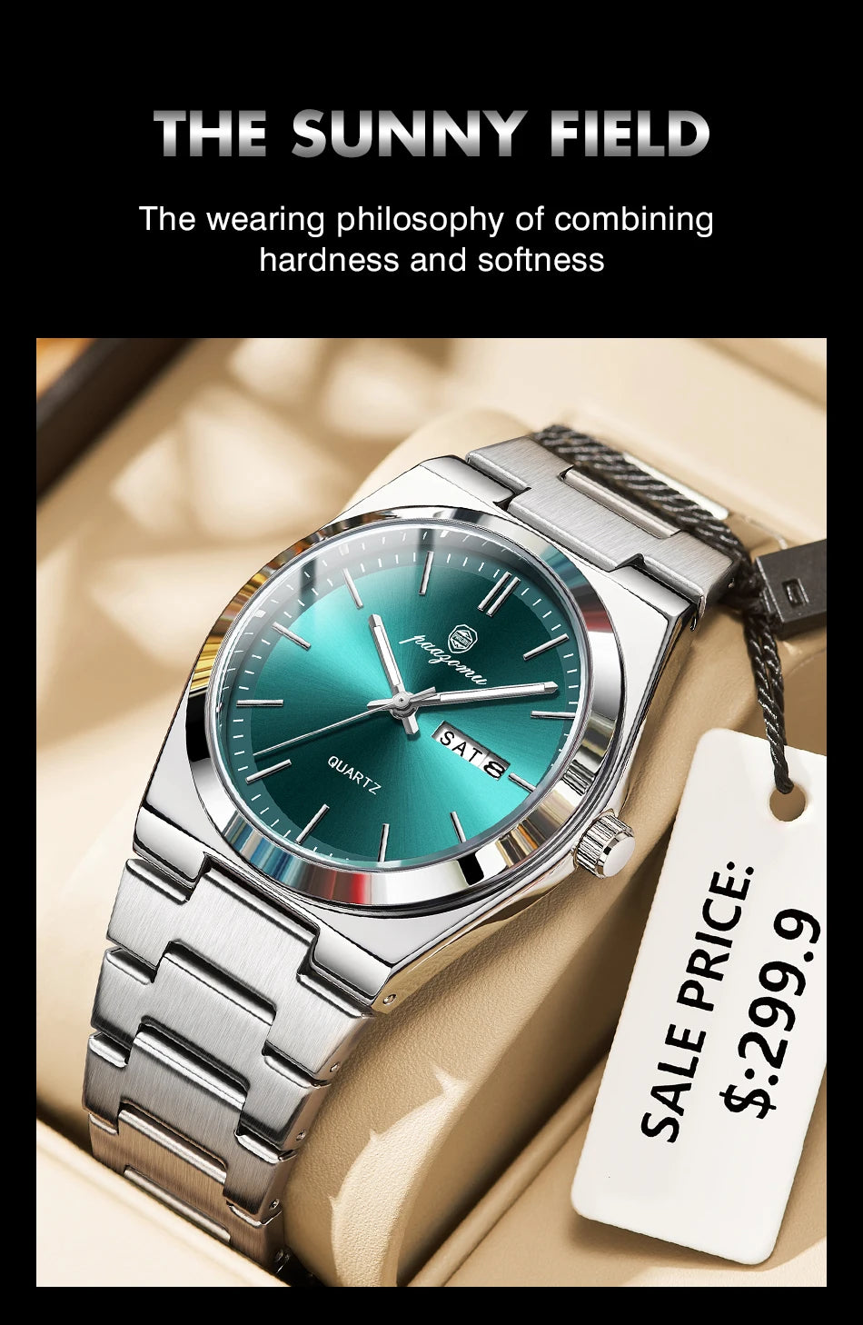 PAAZOMU Luxury Quartz Men's Watch Sport Waterproof Wristwatch