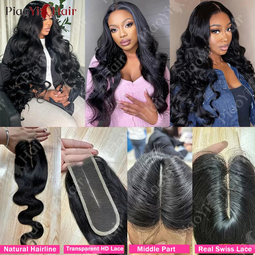 Body Wave HD Lace Front & Clouser - 100% Virgin Brazilian Human Hair 4x4, 5x5, 2x6, 13x4, 13x24 Inches