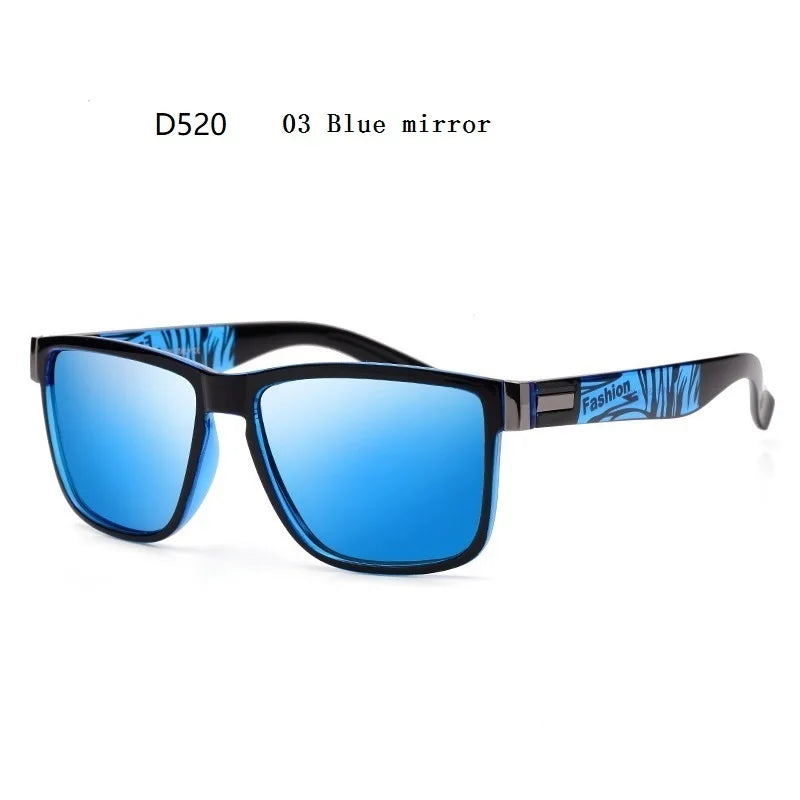 Fashion Square Polarized Sunglasses for Men- Vintage Designer UV400 Shades