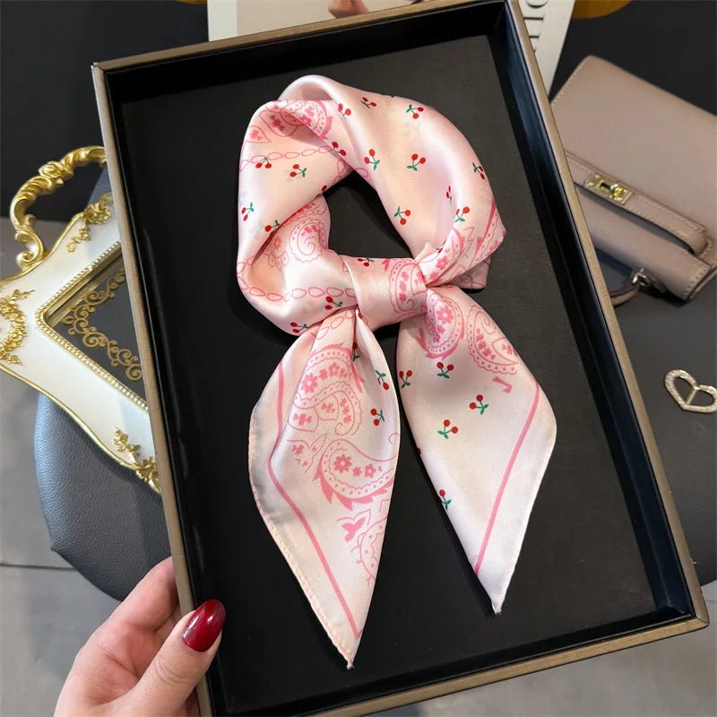 Bohemian Luxury Silk Square Scarf for Women Designer Print Shawl & Versatile Wrap
