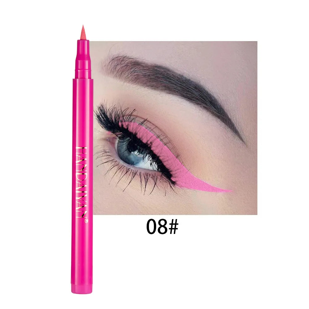 12- Color Waterproof Liquid Eyeliner Set - Vibrant Eye Makeup Pencils