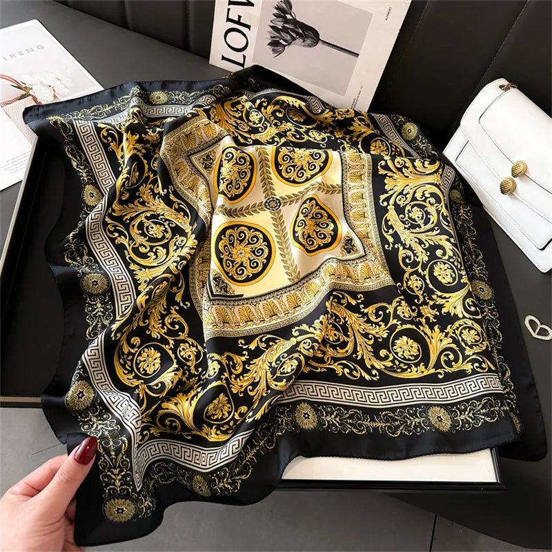 Luxury Silk Feeling Neckerchief for Women Designer Style Neck Wrap & Hair Accessory