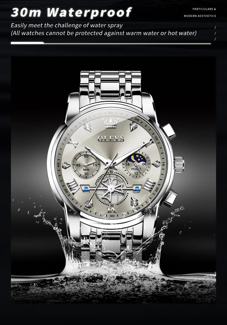 OLEVS Men's Classic Multifunctional Flywheel Automatic Watch -elegant & Precise