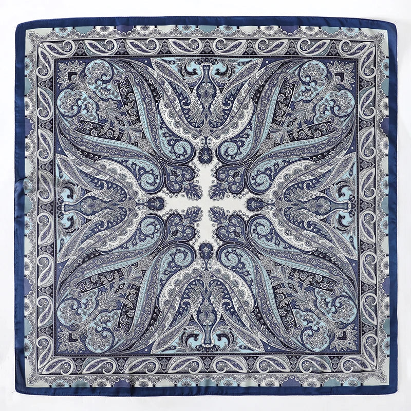 Bohemian Luxury Silk Square Scarf for Women Designer Print Shawl & Versatile Wrap