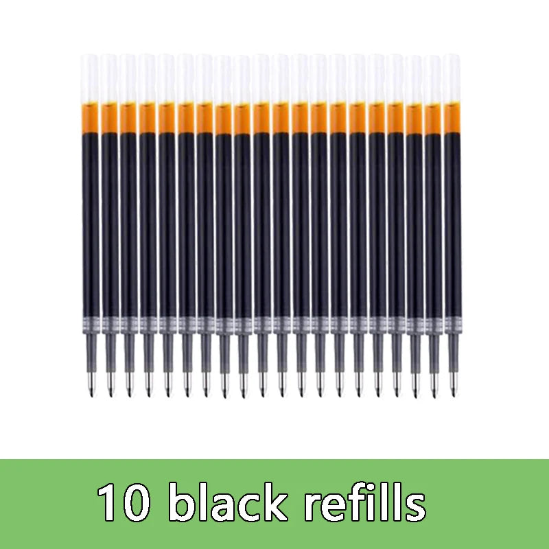 Glen Pens Set - Black Blue Red Refill Bullet Tip 0.5mm Smooth Writing Pens