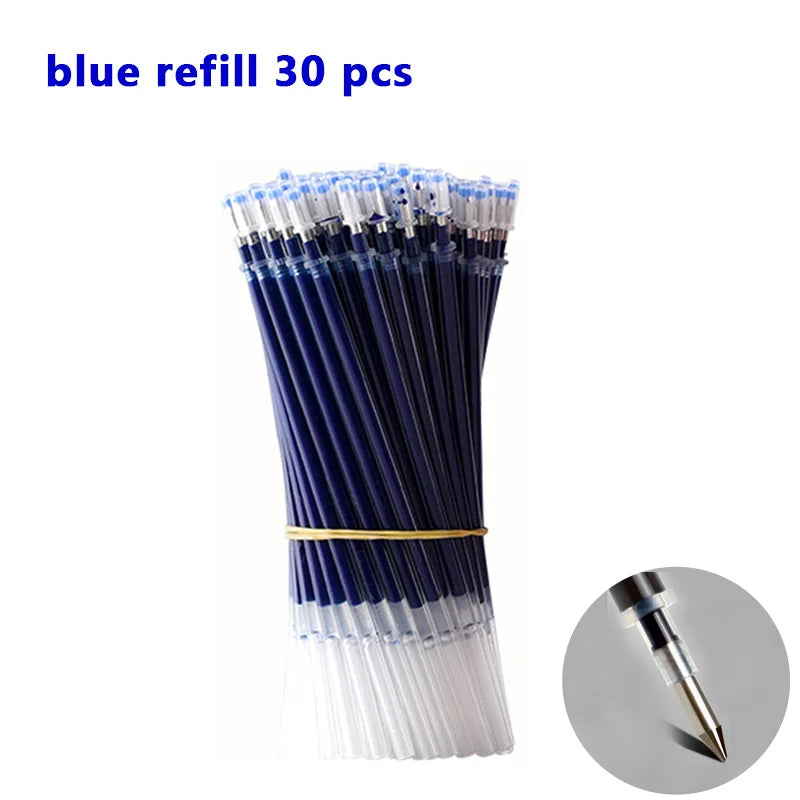 Glen Pens Set - Black Blue Red Refill Bullet Tip 0.5mm Smooth Writing Pens