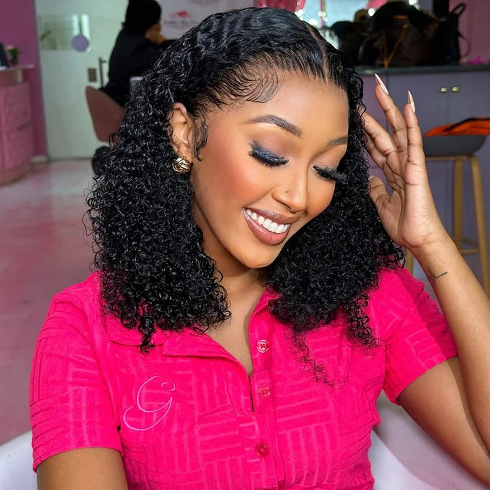 Kinky Curly Bob Wig-13x4 Lace Front Human Wig for Women